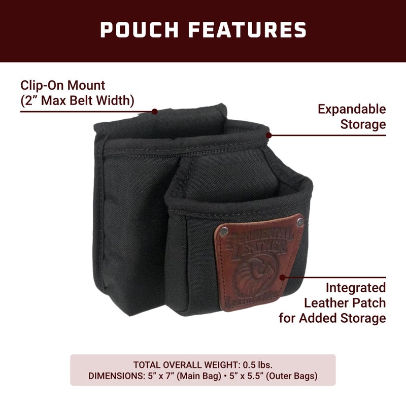Occidental Leather Double Clip-On Pouch - Fits Up to 2â€ Work Belt - Made in USA - Image 3